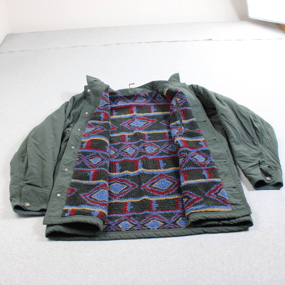 Vintage Patagonia Nuevo Range Jacket Mens Large Green Synchilla Aztec Bull's Eye